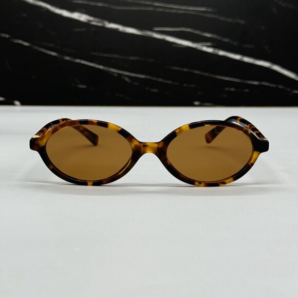 NEW MIU MIU MU 04ZS OVAL HAVANA BROWN SUNGLASSES MU04ZS 19P2Z1 WOMEN MIU MIU main image 7